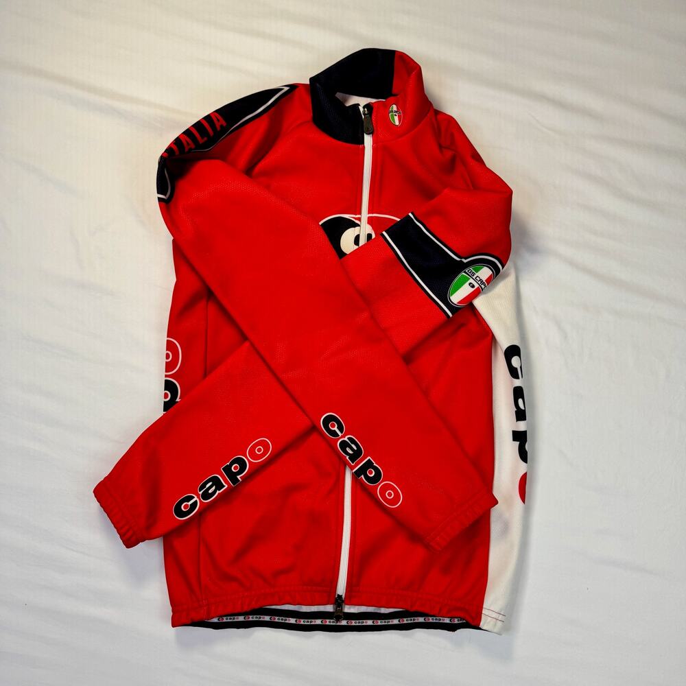 Capo Italia Cycling Jacket Red Men's Large GS Italy Road Bike Jersey Sportswear - Picture 13 of 16